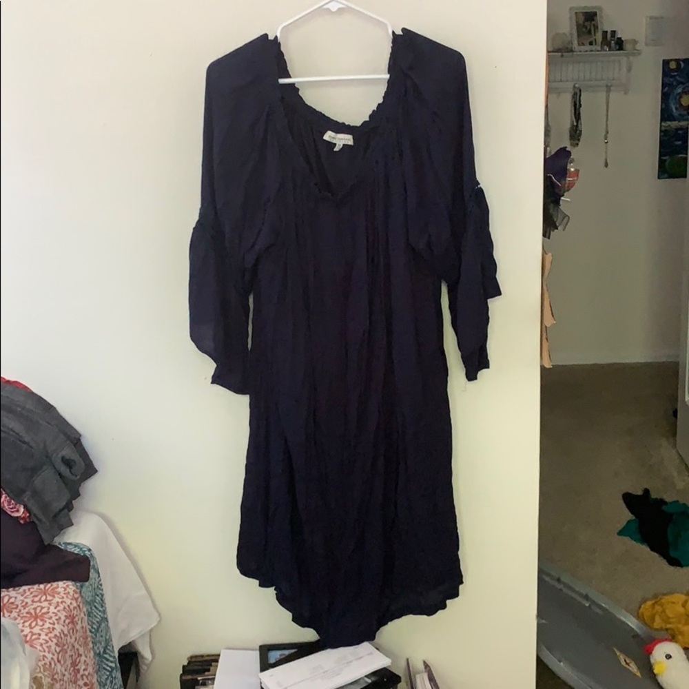 Off the shoulder navy blue dress